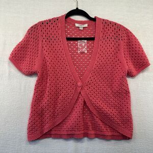 LizClaiborne Bolero Sweater Women S Pink Cottagecore Fairy Crochet Look NWOT Y2K